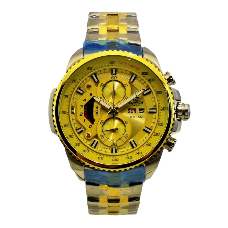 CASIO Edifice EF- 558 ادیفایس 4 موتوره کرنوگراف ساخت ژاپن دو تقویم فول استیل