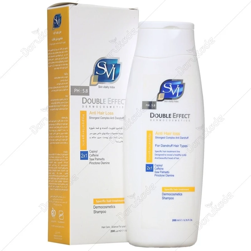 شامپو دبل افکت اس وی آی ضد ریزش موی شوره دار SVI Double Effect Shampoo SVI