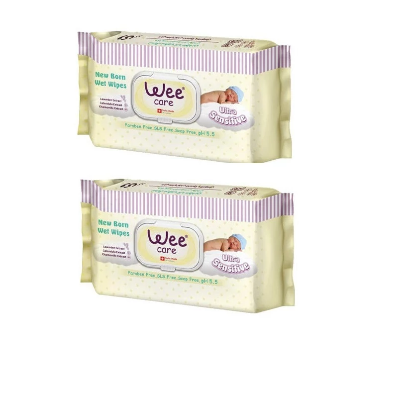 دستمال مرطوب کودک وی کر مدل تازه متولدین چهار بسته 63 عددی