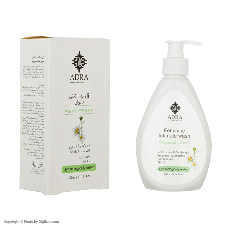 ژل شستشوی پمپی بانوان آدرا حاوی عصاره بابونه حجم 300 میلی لیتر | Adra Intime Genital Cleansing Gel With Chamomile Extrac
