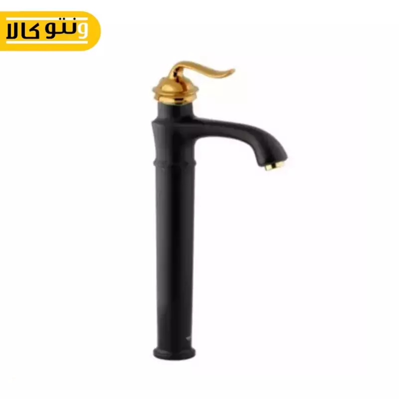 شیرالات شیرروشویی پایه بلند مشکی طلایی بارسا