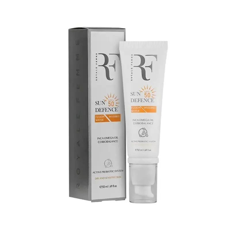 کرم ضد آفتاب بی رنگ آر اف با SPF 50 حجم 50 میلی لیتر