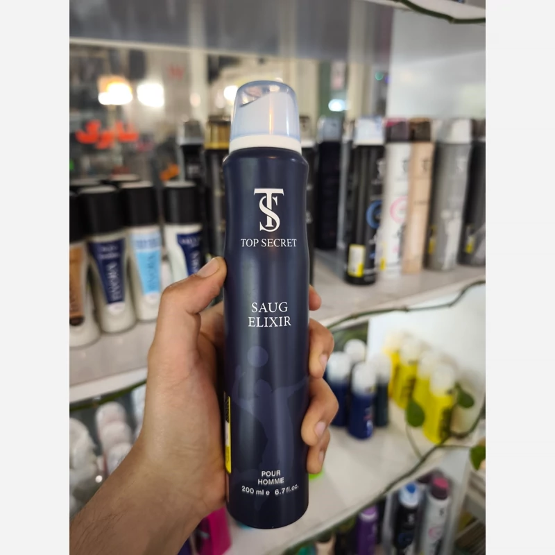اسپری بدن مردانه تاپ سکرت رایحه Saug Elixir ساواج الکسیر