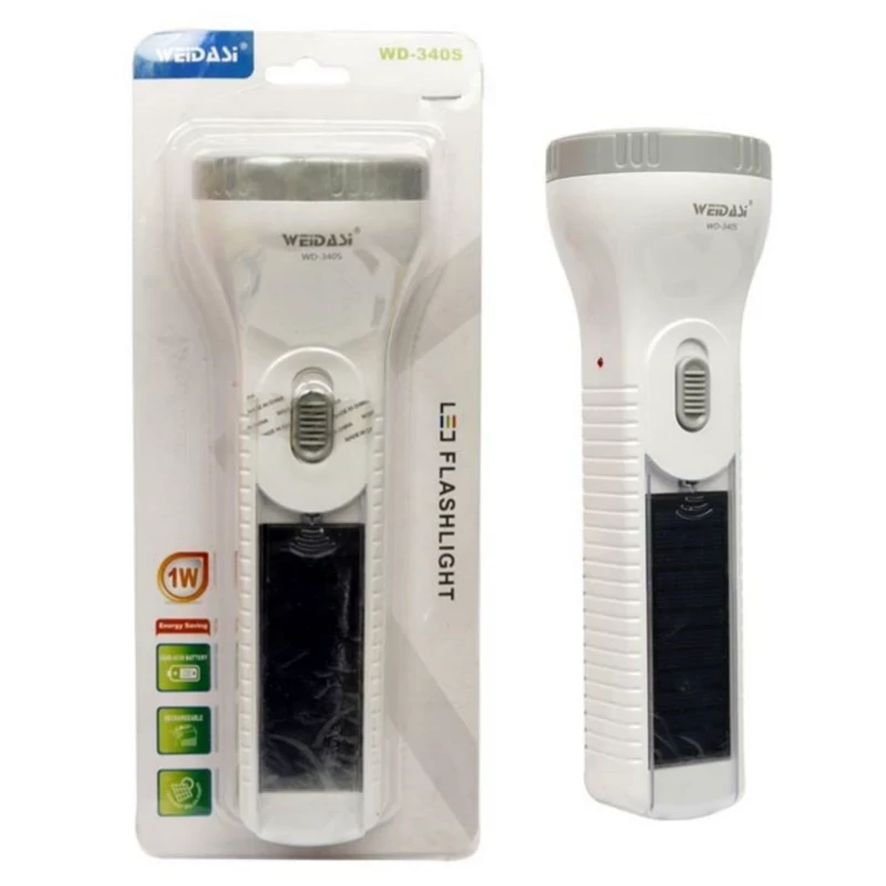 چراغ قوه دستی ویداسی مدل WD-340S SOLAR با نور مهتابی