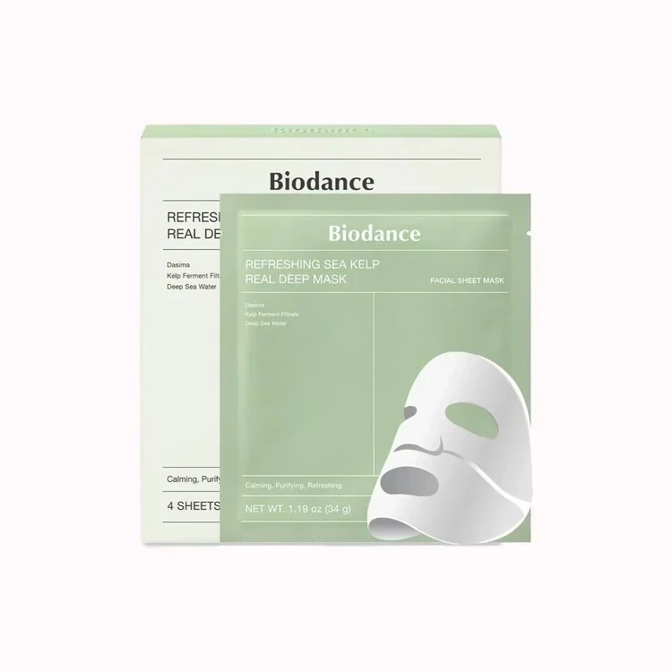 ماسک ورقه ای جلبک دریایی بایودنس Biodance شاداب کننده و ضدالتهاب