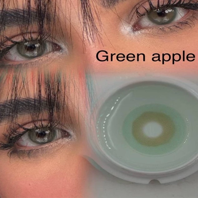 لنز طبی رنگی سالانه سبز عسلی تیله ای جمستون greenapple