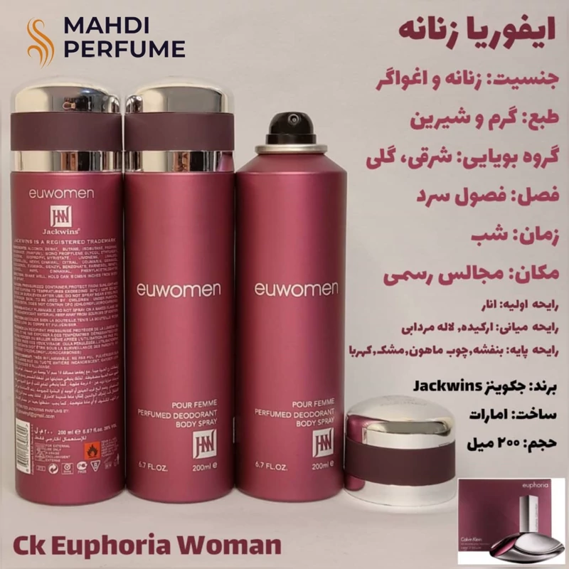 اسپری euwomen JOHNWIN-JAKWINS اسپری ایفوریا جانوین-جکوینز 200 میل