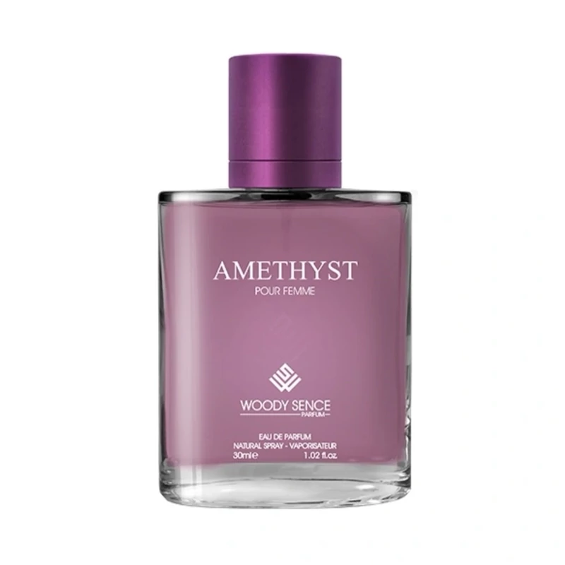 عطر جیبی زنانه وودی سنس مدل Amethyst حجم 30 میلی لیتر