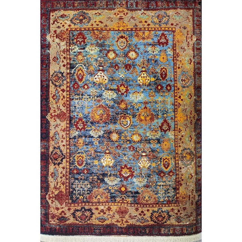 فرش ستاره کویر یزد 700 شانه کلکسیون شاهکار نوین کد N136 زمینه 2561