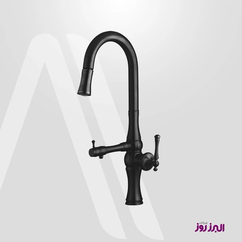 شیر ظرفشویی شلنگدار و دو منظوره البرز روز مدل لوانته رنگ استیل مات ( کروم مات ) (ارسال رایگان)