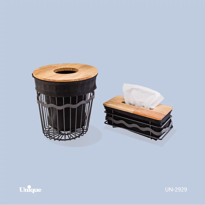 سطل و جای دستمال فلزی یونیک کد UN-2929 (پس کرایه)