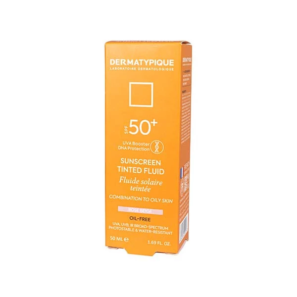 فلوئید ضدآفتاب رنگی درماتیپیک، 50 SPF، مدل TINTED FLUID، مناسب پوست مختلط تا چرب تنالیته رنگ خیلی روشن و حجم 50 میلی ...