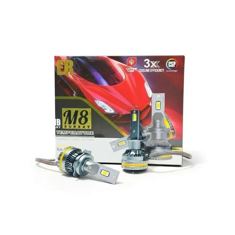 هدلایت 130 وات Winer سری M8 پایه H4 / نور زرد-سفید (4300K) مناسب باران 13000 لومن روشنایی ضدآب IP67