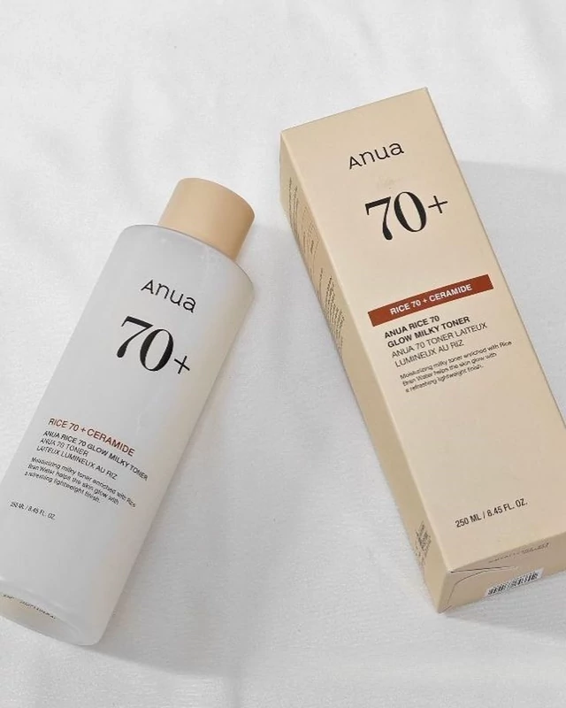 تونر روشن کننده و آبرسان برنج آنوا Anua Rice 70 Glow Milky Ton