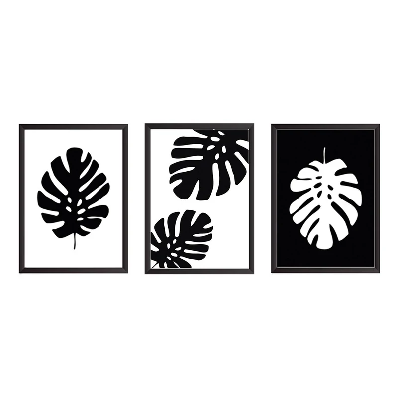 تابلو 2 تکه وینا مدل Black Monstera