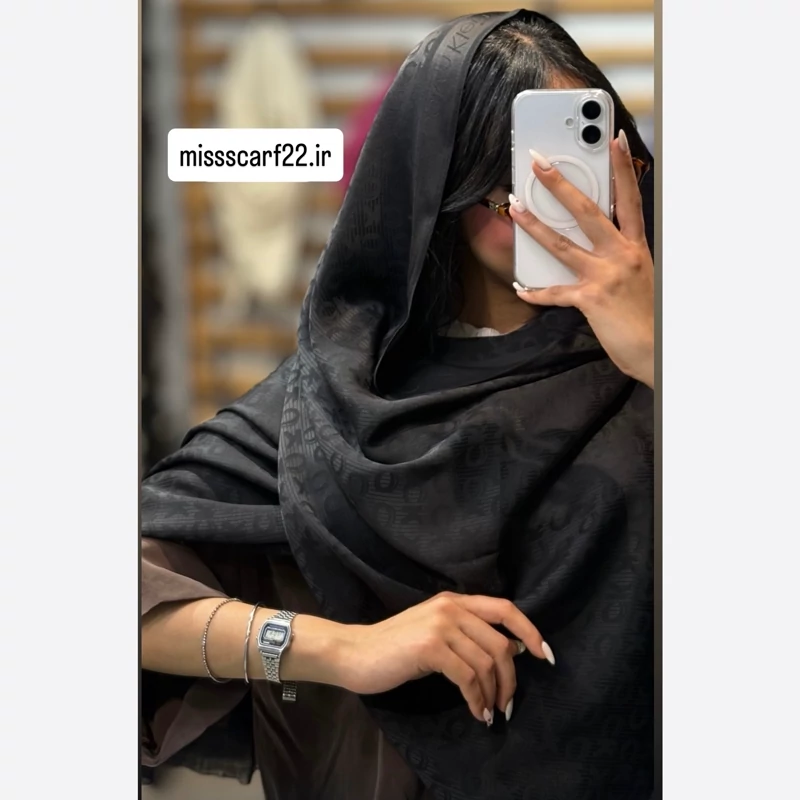 شال سورمه ای طرح کلوین کلین (ck)