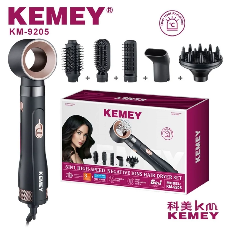 سشوار حرفهای کیمی مدل KM-9205 با 6 کارایی و باد سرد اصلی