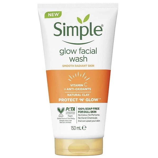 ژل شستشوی صورت سیمپل Simple مدل PROTECT N GLOW حجم 150 میل