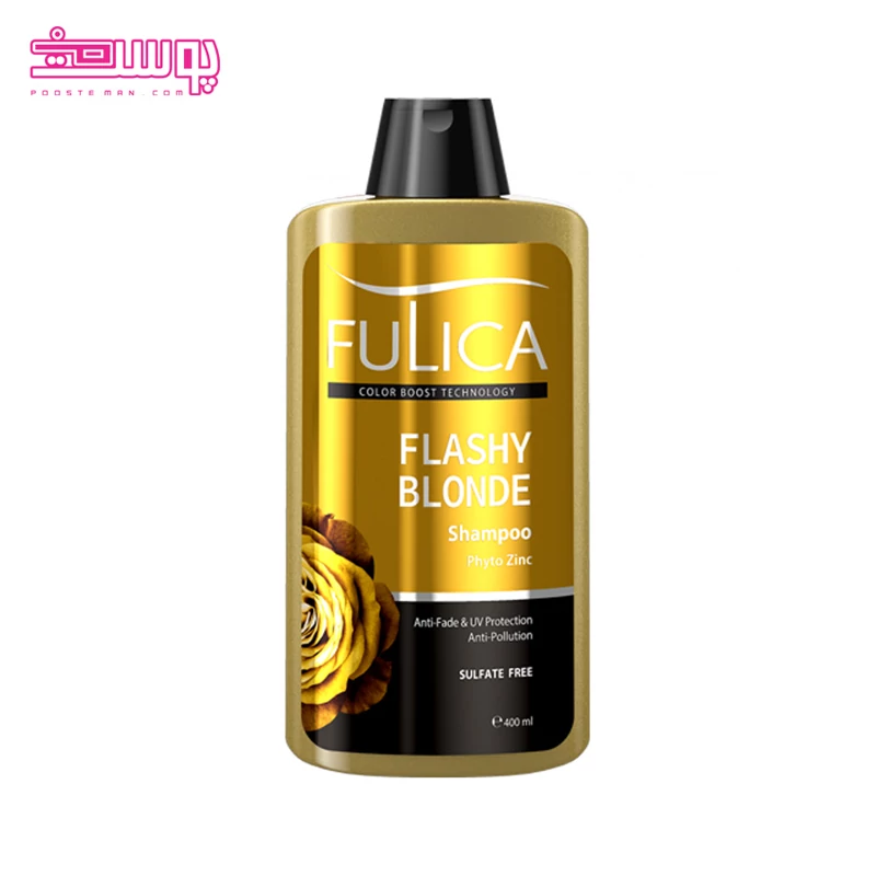 شامپو تثبیت کننده رنگ مو فولیکا مدل FLASHY BLONDE مناسب موهای رنگ شده حجم 400 میلی لیتر