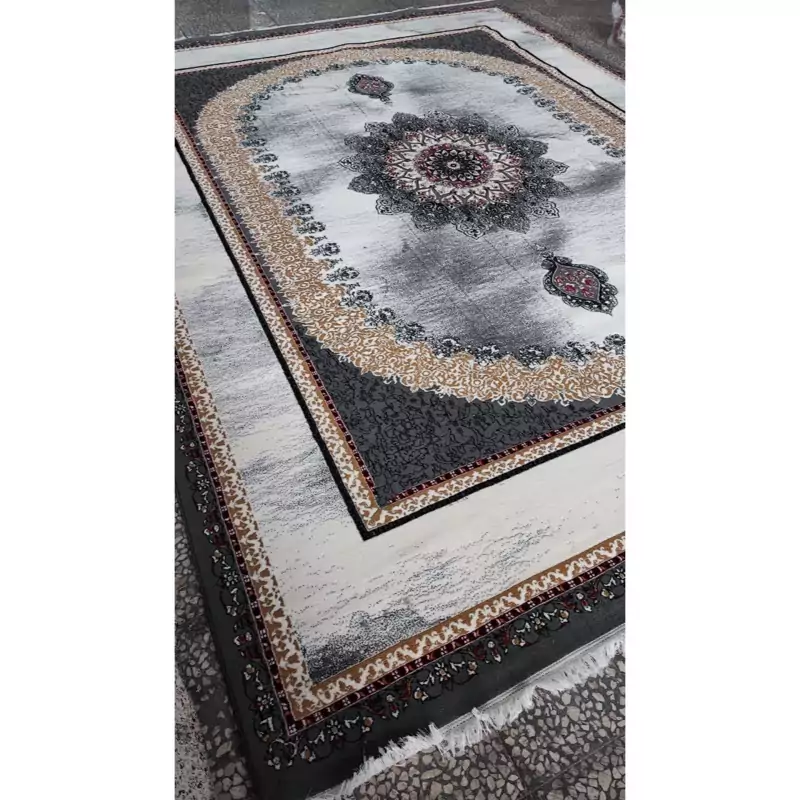 فرش کاشان طرح بیتا رنگ فیلی 6 متری 400 شانه ضخیم