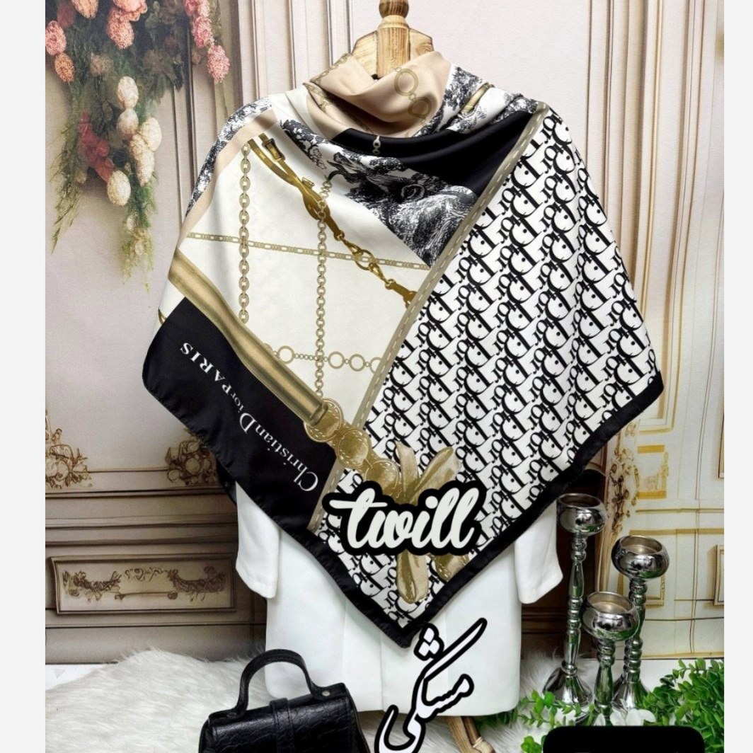 شال موهر کریستین دیور کد 1344 قواره 200x72 سانتیمتر بدون آبرفت و رنگ رفت