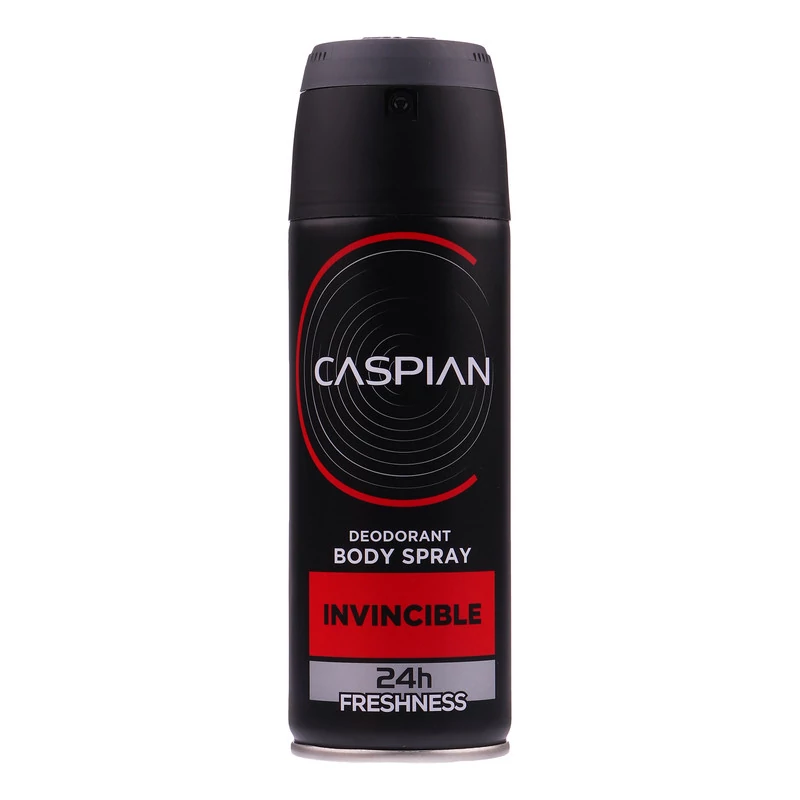 اسپری دئودورانت بدن 24 ساعته مردانه کاسپین مدل INVINCIBLE حجم 150 میل