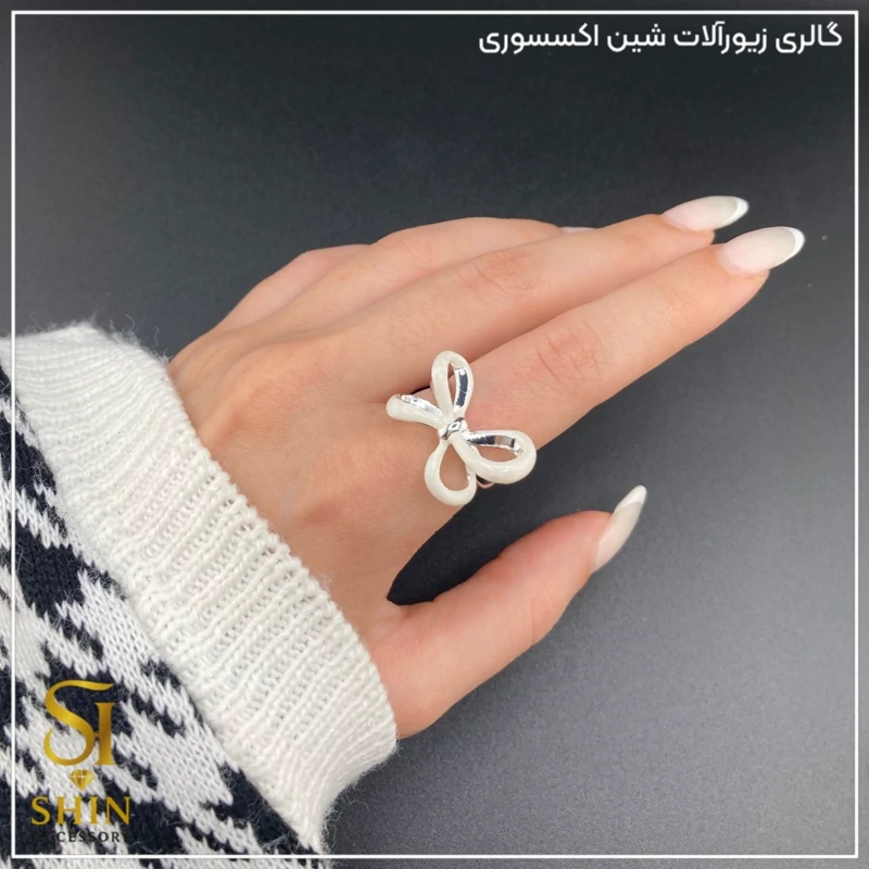 انگشتر زنانه میناکاری شده /ابکاری نقره کد azm16
