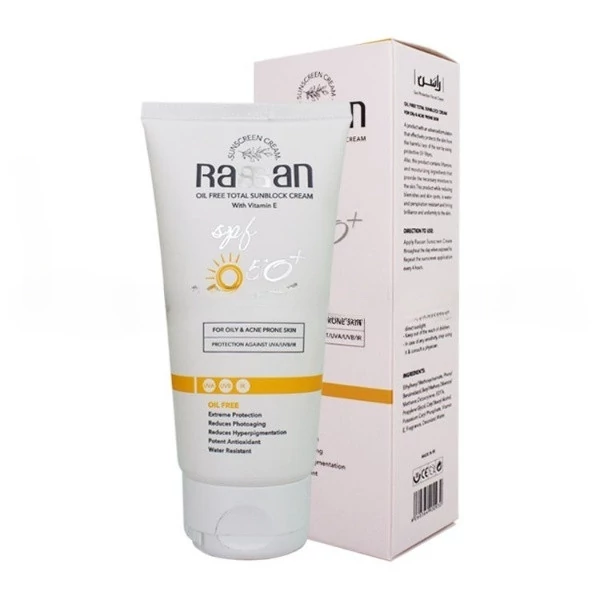 کرم ضد آفتاب بدون رنگ راسن spf50 مدل potent مناسب انواع پوست حجم 40 میلی لیتر