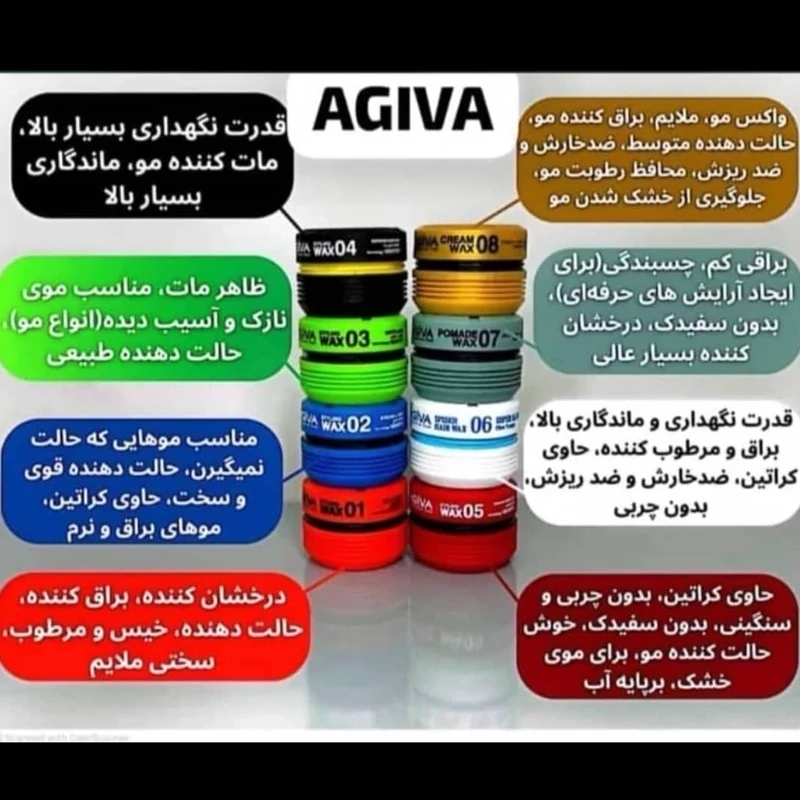 واکس مو آگیوا مدل Cream Wax 08 حجم 175 میل