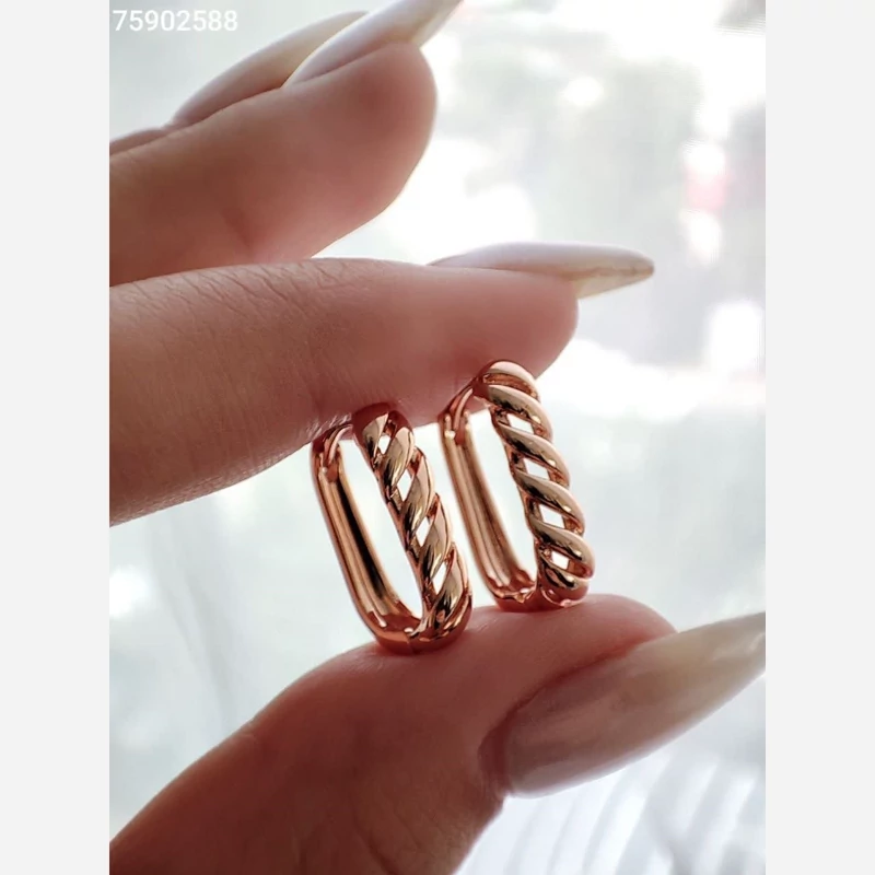 گوشواره حلقهای ژوپینگ نقره ای طرح زنجیر کارتیر (ضخامت 4 میلیمتر)