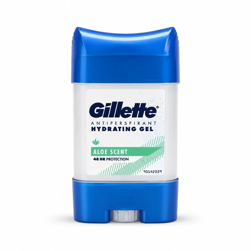 مام ژلی مردانه ژیلت مدل Hydrating Gel Aloe Scent حجم 70 میل ضدتعریق 48 ساعته