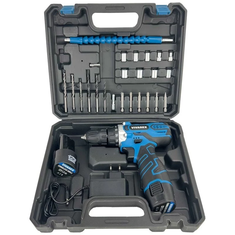دریل پیچگوشتی شارژی 12 ولت دو باتری ویوارکس مدل VR12V-2A