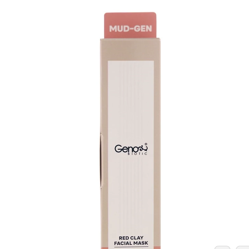 ماسک صورت و گردن روشنکننده و لایهبردار خاک رس قرمز ژنوبایوتیک مدل Red Clay حجم 100 میلیلیتر با عصاره برگ هلو و خیار، ...