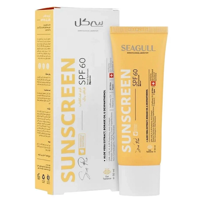 کرم ضد آفتاب بدون رنگ سی گل SPF 60 مدل 314 مناسب برای انواع پوست حجم 50 میلیلیتر ارسال پستی پسکرایه