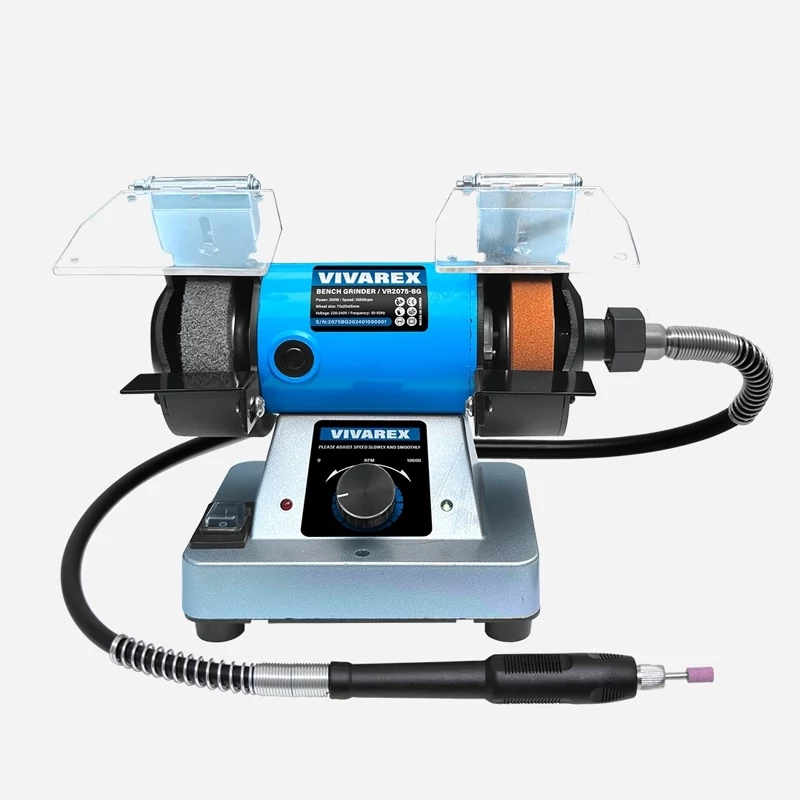 چرخ سنباده حکاکی VIVAREX مدل ویوارکس 75 میلیمتر فرز مینیاتوری خرطومی دار سنگ رومیزی 2طرفه دارای 12 ماه گارانتی شرکتی