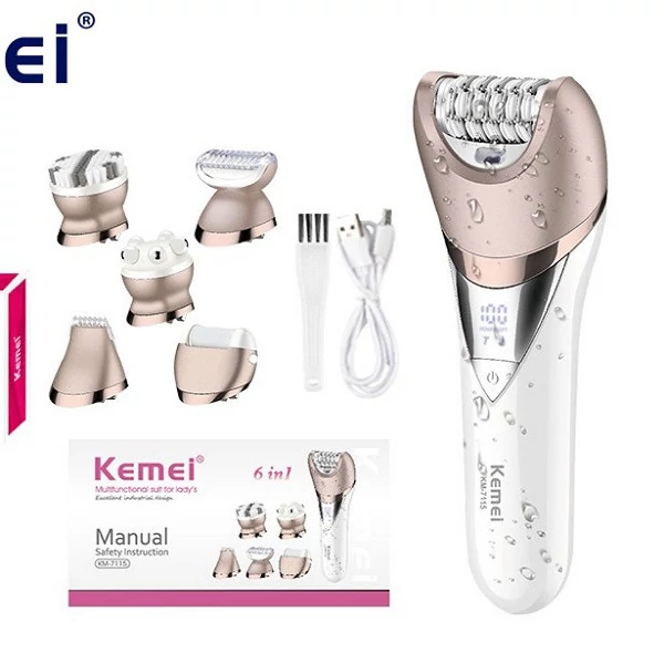 اپیلاتور 6 کاره ضد آب کیمی مدل Kemei KM-7115