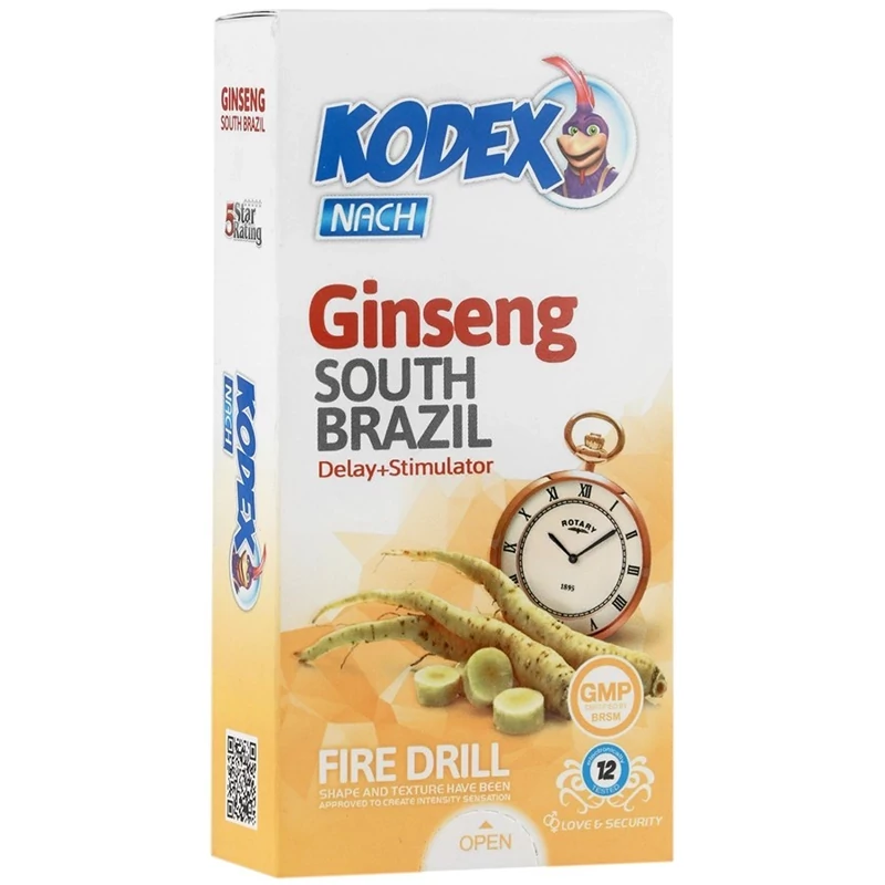 کاندوم Kodex Ginseng جینسینگ ساده کدکس بسته 12 عددی
