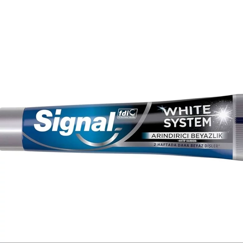 خمیر دندان سفید کننده Signal سیگنال سری white system وایت سیستم حجم 75 میل (تقویت کننده مینای دندان)