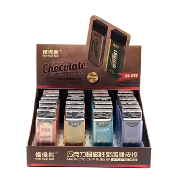 پاکن شکلات معطر مغناطیسی ابعاد 6x2 سانت پاک کن شکلاتی فانتزی دخترانه پسرانه کیوت پاککن کاوایی لاکچری رنگ کاکائویی یک عدد