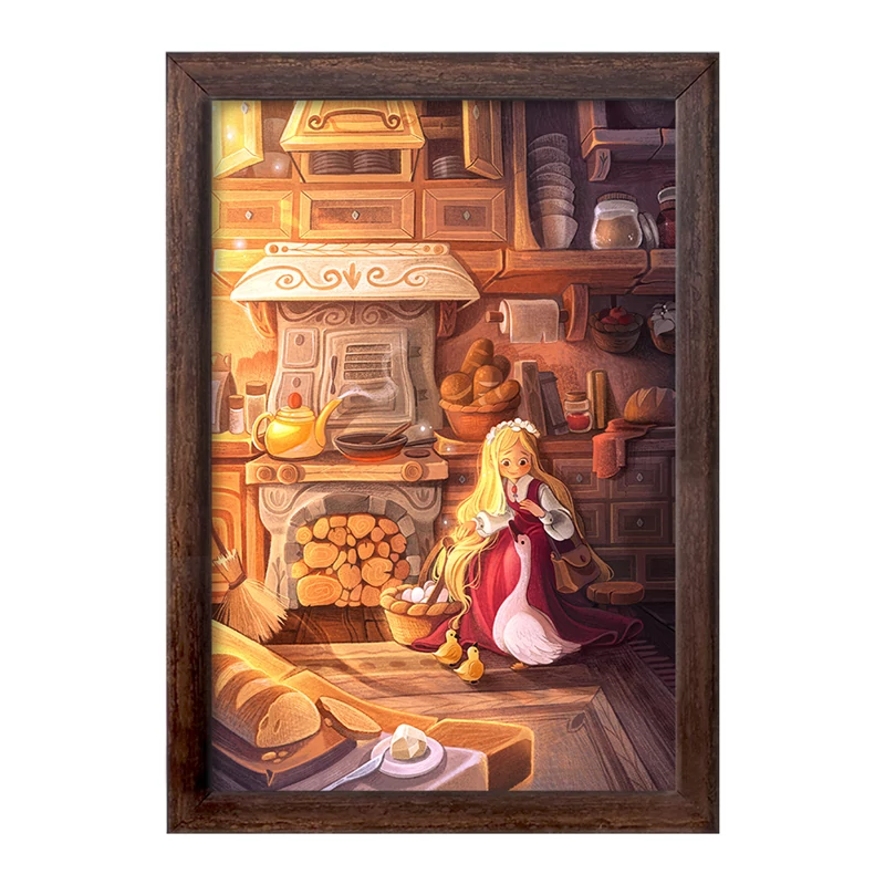 تابلو خندالو طرح دخترانه کد F543 فریم سیاه