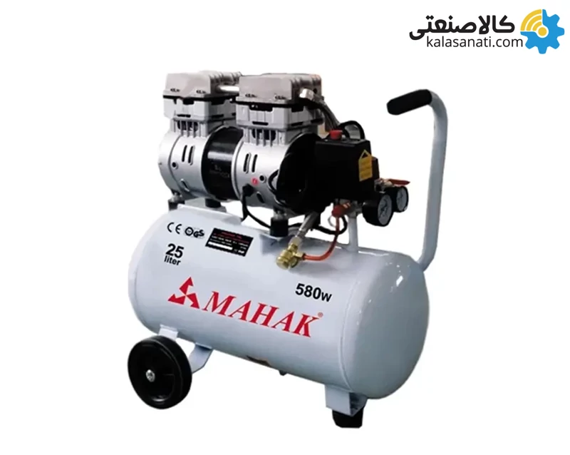 کمپرسور 50 لیتری بیصدا بدون روغن محک مجهز به شیر برقی HSU750-50L