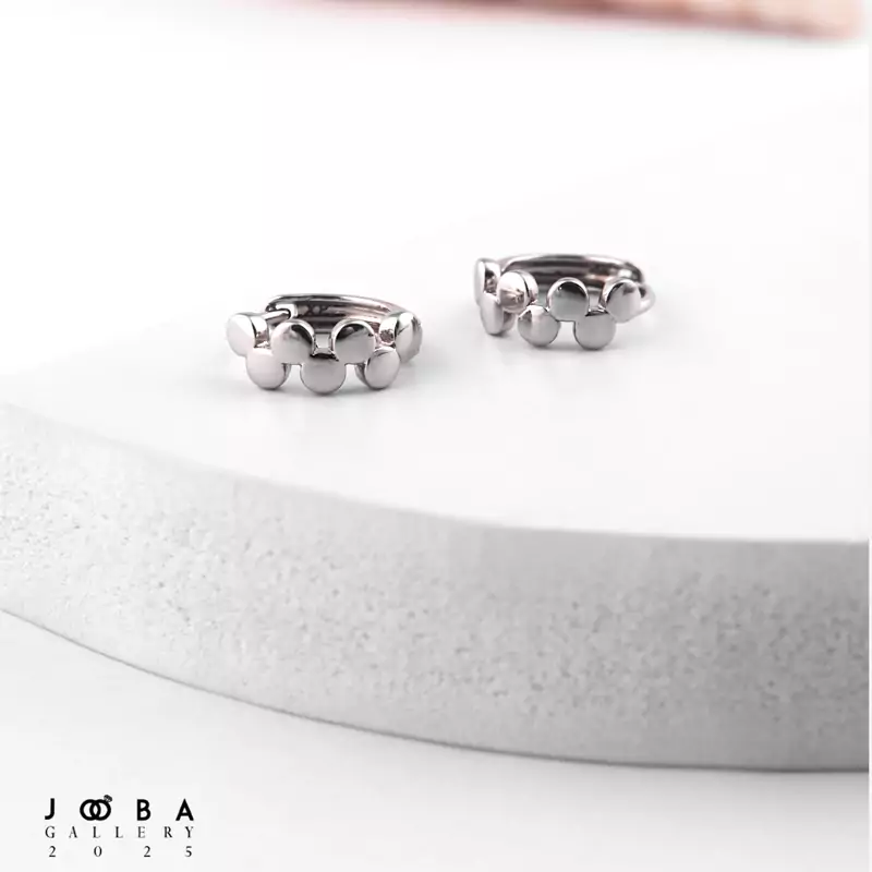 گوشواره حلقه ای طرح دار ژوپینگ کد 112043549