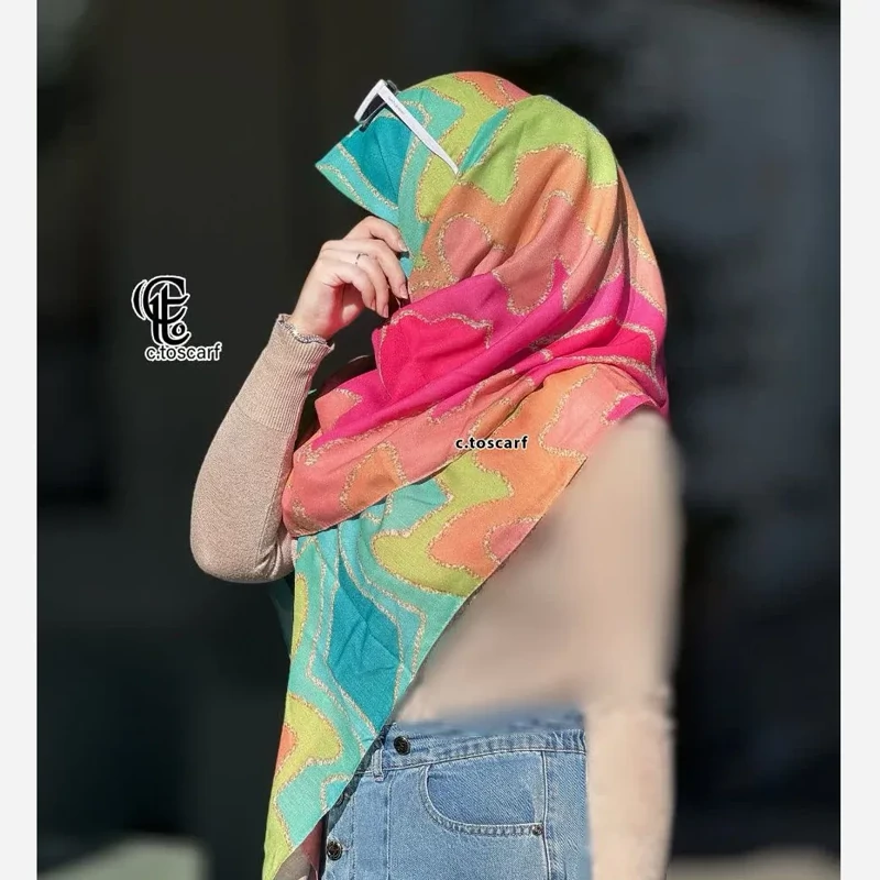روسری نخی کاستوم طرح درسا قواره 110