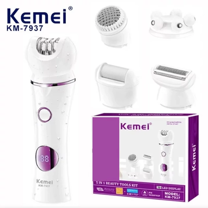 اپیلاتور و شیور پرقدرت 5 کاره ضدآب کیمی مدل KM-7937