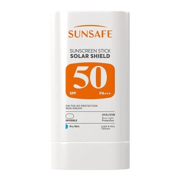 ضد آفتاب استیکی سان سیف مدل Solar Shield با SPF 50 مناسب پوست های خشک وزن 20 گرم Sunsafe Solar Shield Sunscreen Stick...