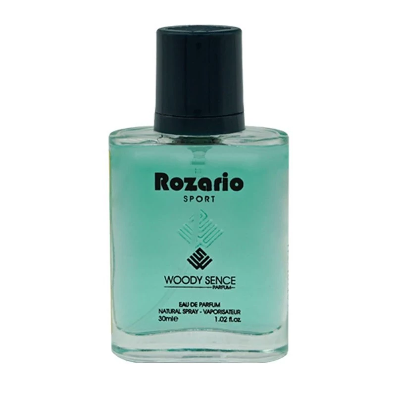 عطر جیبی مردانه وودی سنس مدل Rozario حجم 30 میلی لیتر