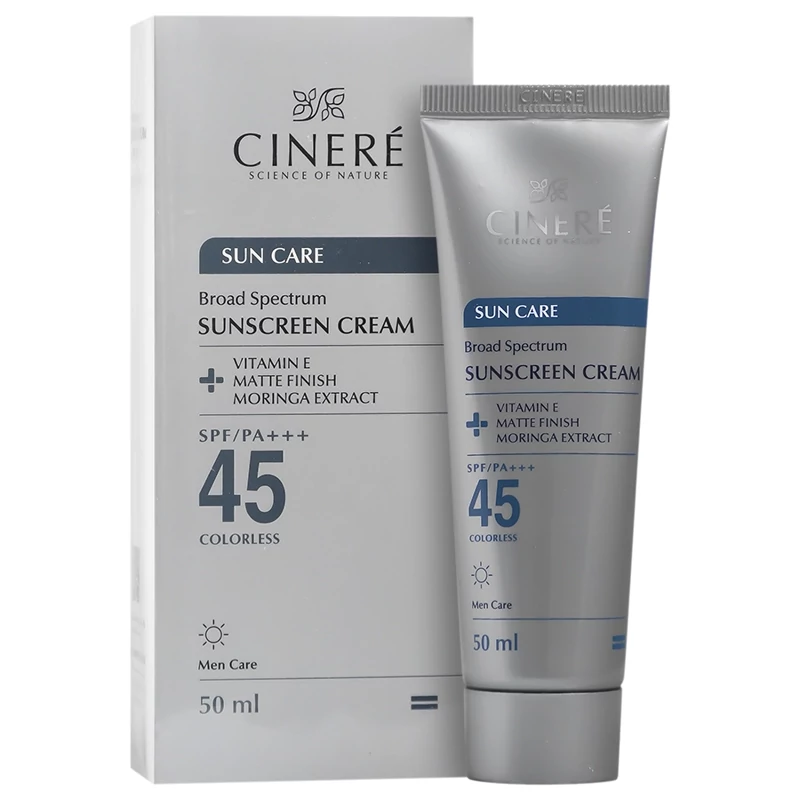 کرم ضدآفتاب آقایان SPF45 سینره، حجم 50 میلیلیتر