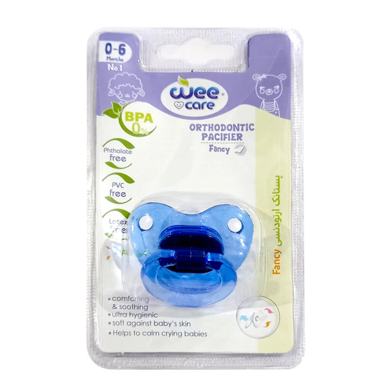 پستانک ارتودنسی وی کر مدل شفاف ساده fancy سایز 0تا6ماه (Wee Care-P107)