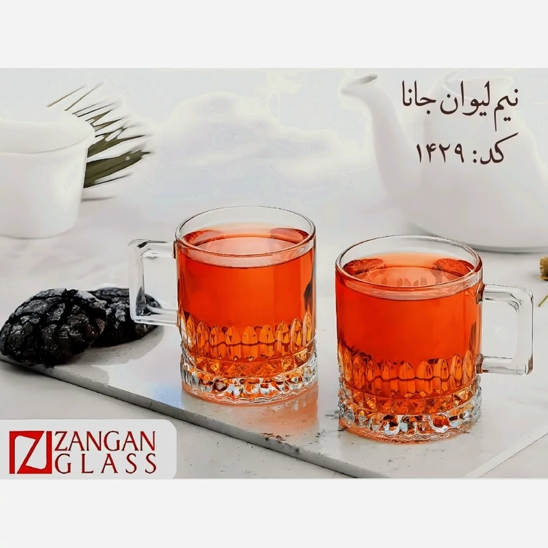 نیم لیوان دسته دار زنگان مدل جانا ست 6تایی