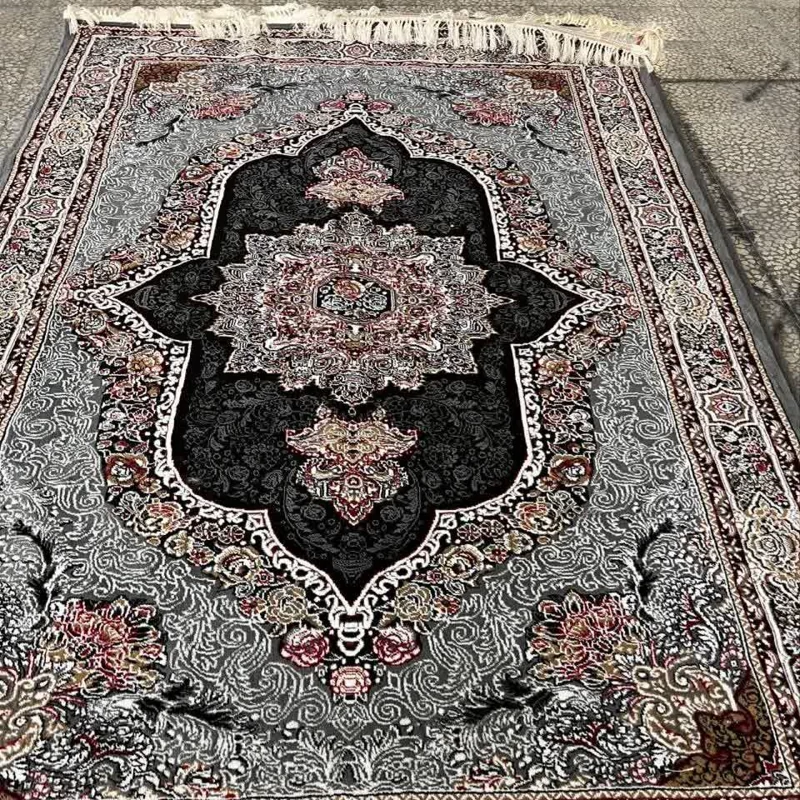 فرش ماشینی کاشان کارینا سرمه ای 9 متری